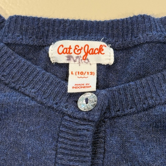 Cat & Jack Girls Navy Button Cardigan Sweater Size L (10/12) - Picture 5 of 5